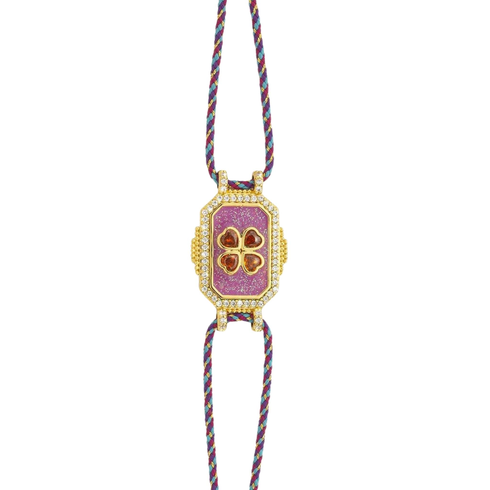 Purple four - leaf grass bracelet - Joyaé