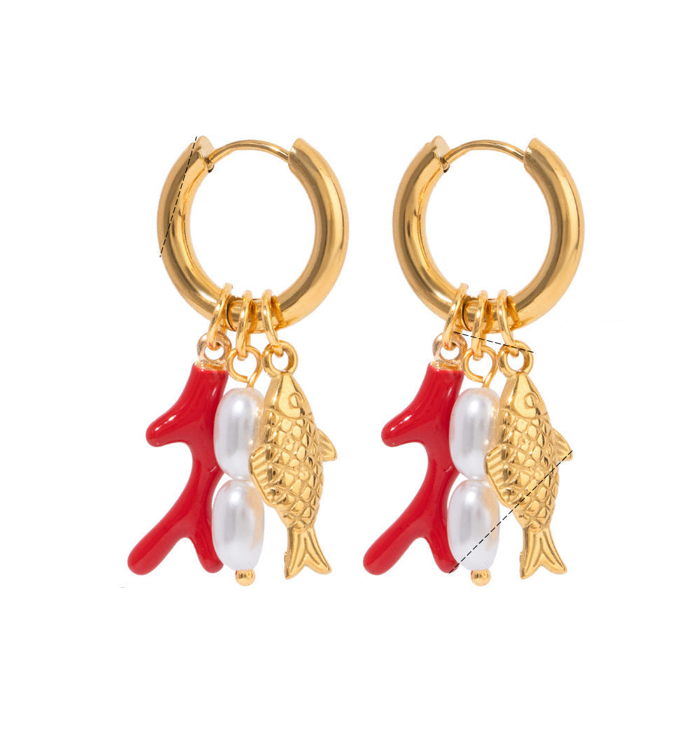 Coral Kiss Earrings - Joyaé